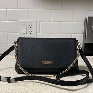 NWOT Kate Spade Black Crossbody with Gold Chain Accent